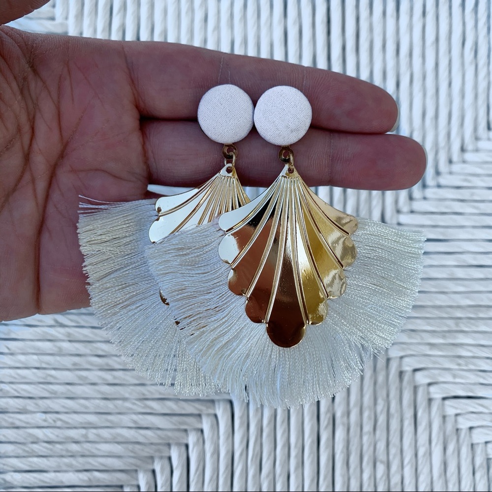 Fan Fringe Boho Style Earrings